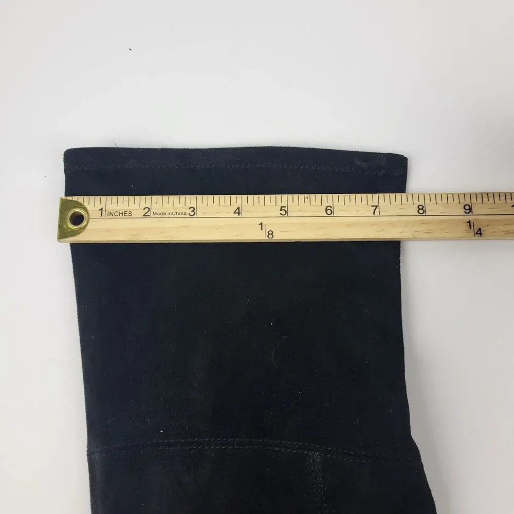 Marc Fisher Yaki Over The Knee Boots Black Vegan Suede Stretch Size 7M